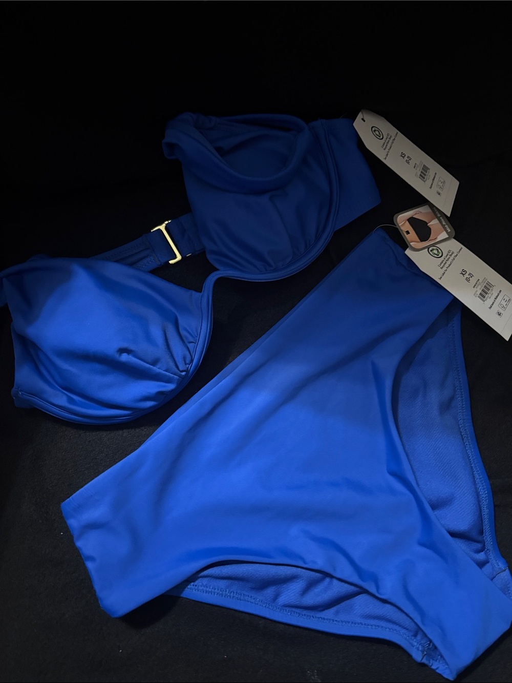 Womens blue bikini set top and bottom size XS 0/2